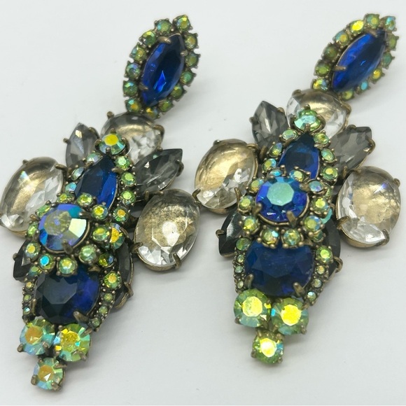 J. Crew Jewelry - J. Crew Riviera Blue Green Crystal Drop Earrings